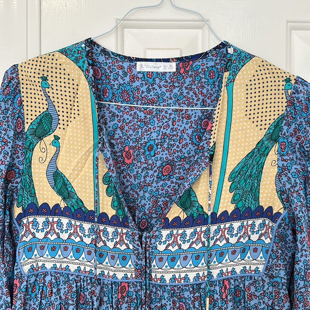 R. Vivimos Midi Dress Size Medium (8/10) - Picture 2 of 5